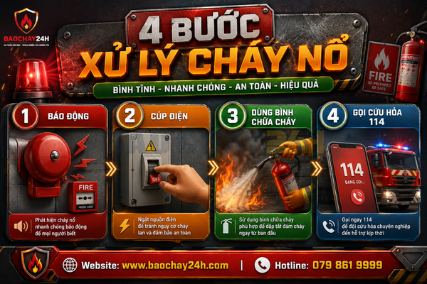 quy trinh 4 buoc xu ly khi xay ra chay no